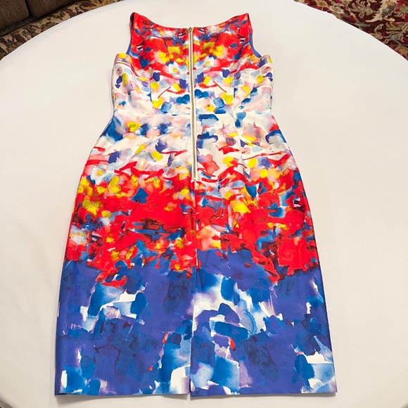 Milly Multi Primary Color Print Fitted Sheath Dress Sz10 - Picture 12 of 16